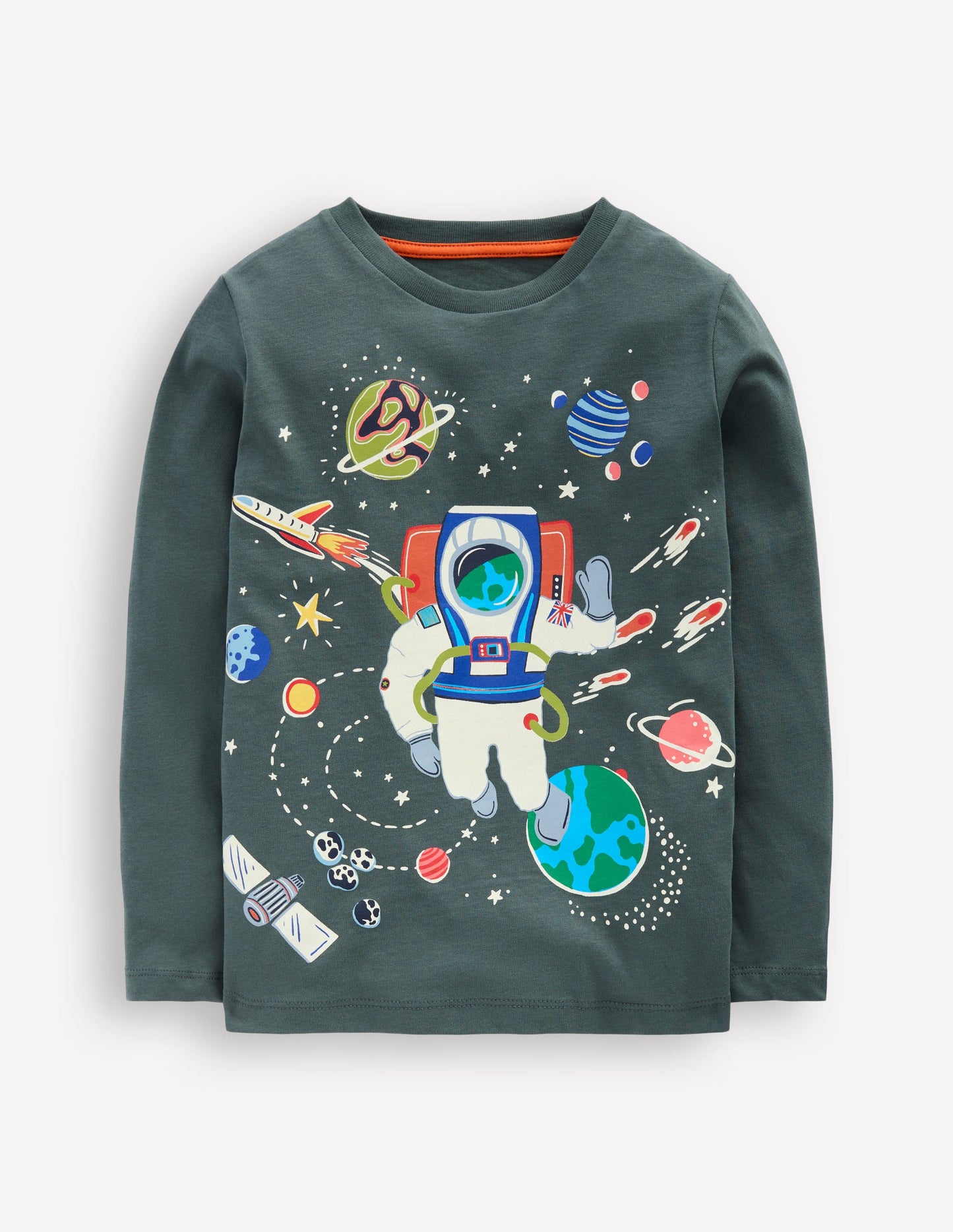 T-shirt phosphorescent à manches longues-Astronaute fantôme