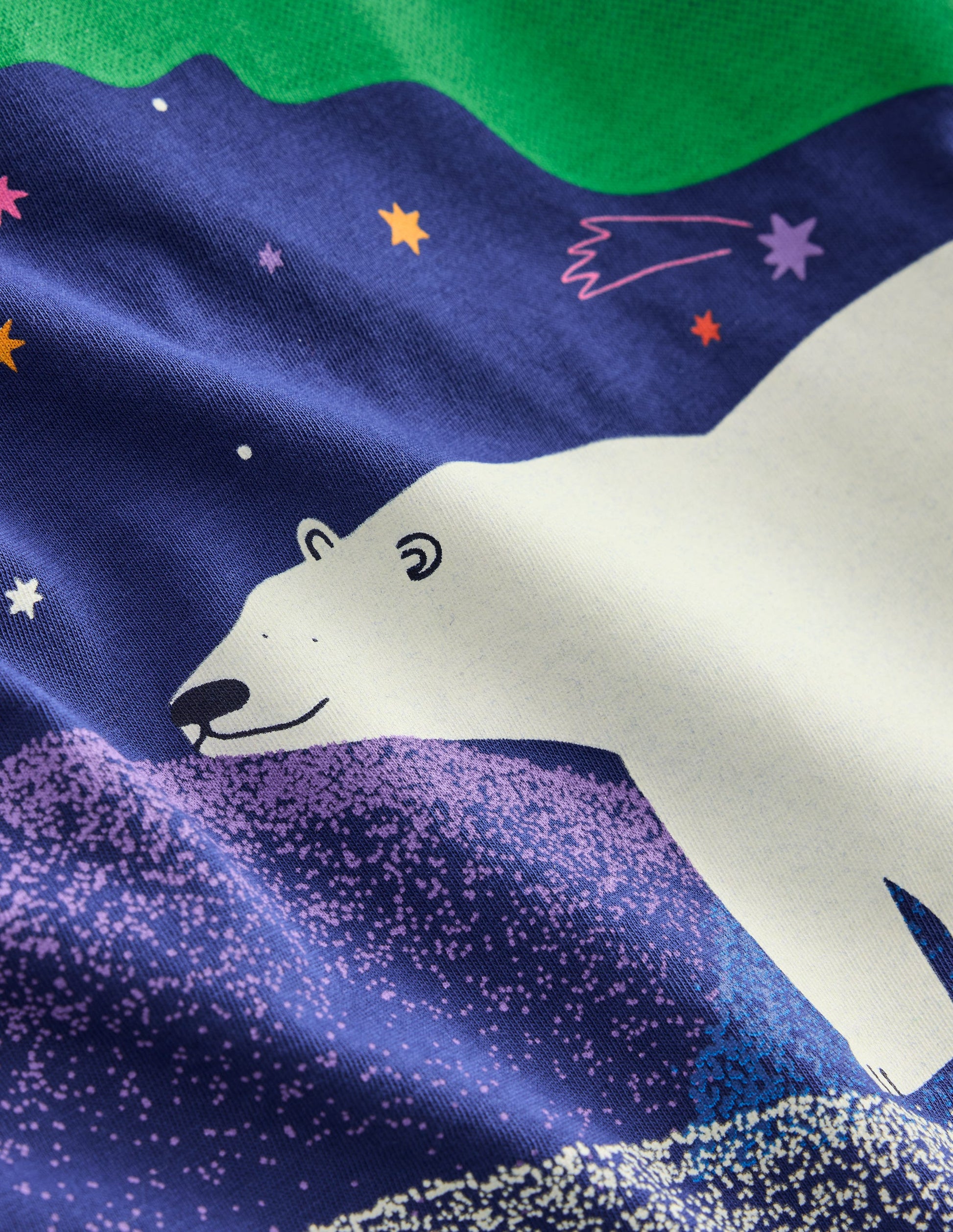 Im Dunkeln leuchtendes Langarmshirt-Dämmerungsblau Nordlichter-5