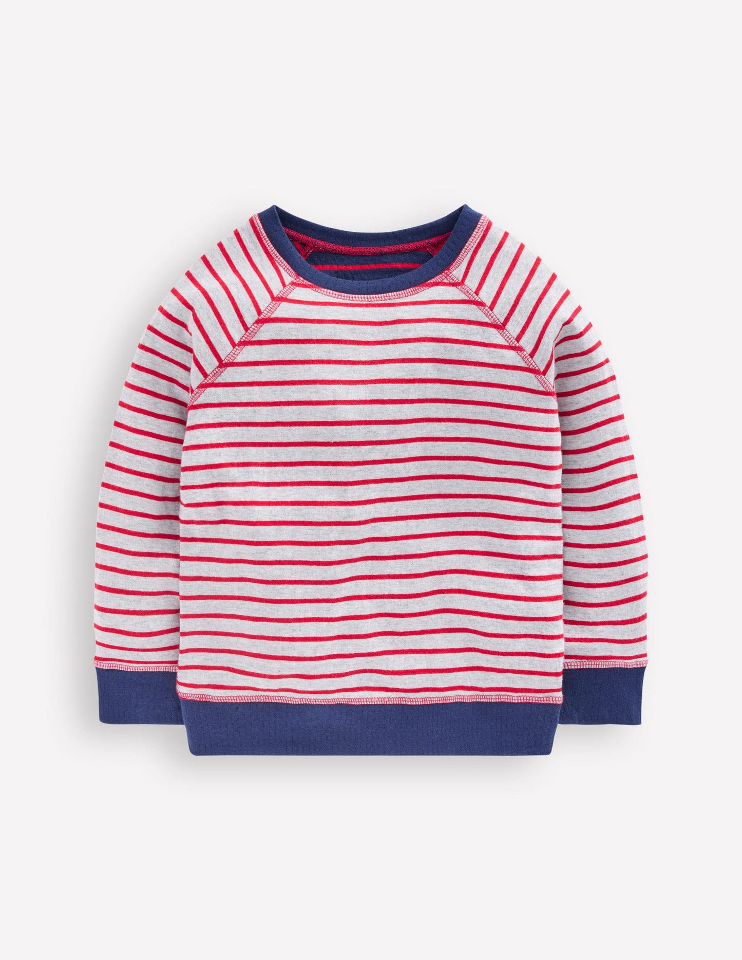 Langarmshirt zum Wenden-Marsrot/Mittelalterliches Blau