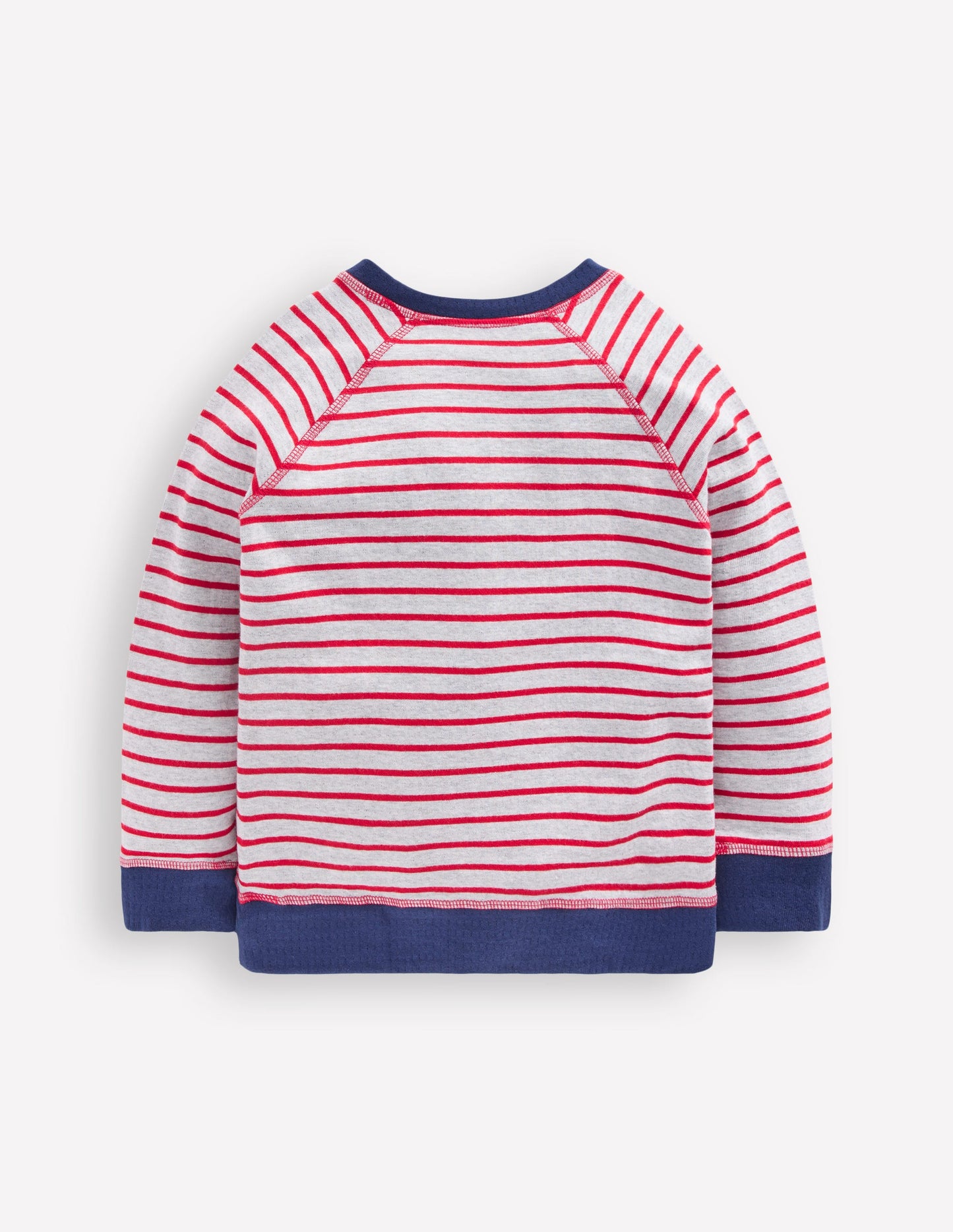 Langarmshirt zum Wenden-Marsrot/Mittelalterliches Blau