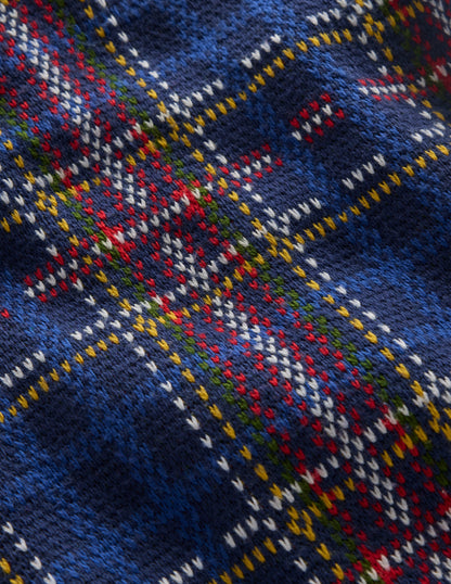 Klassischer karierter Pullover-Mittelalterliches Blau Kariert-5