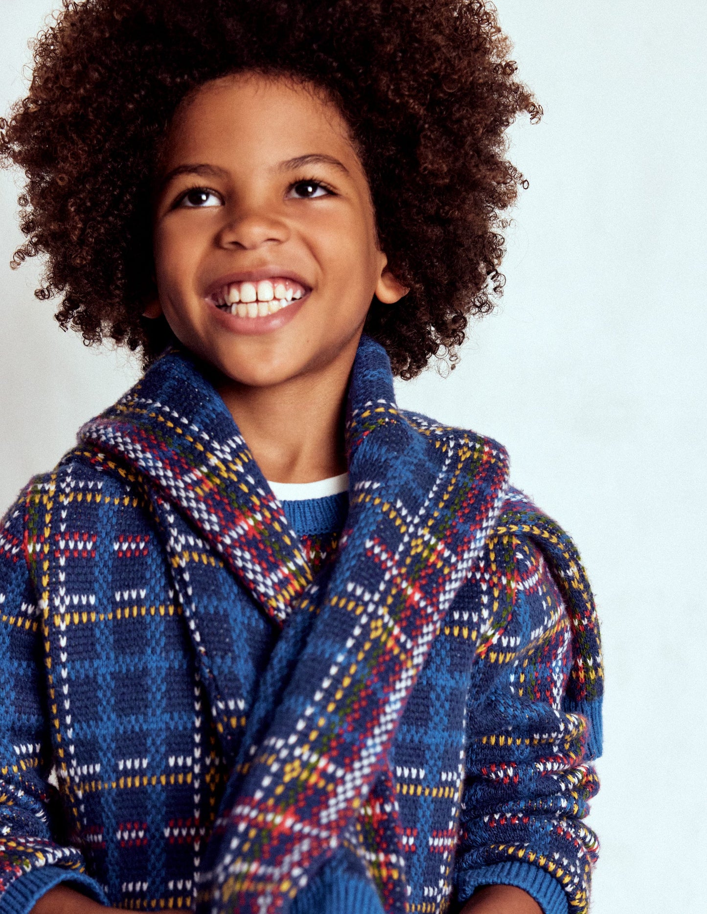 Klassischer karierter Pullover-Mittelalterliches Blau Kariert