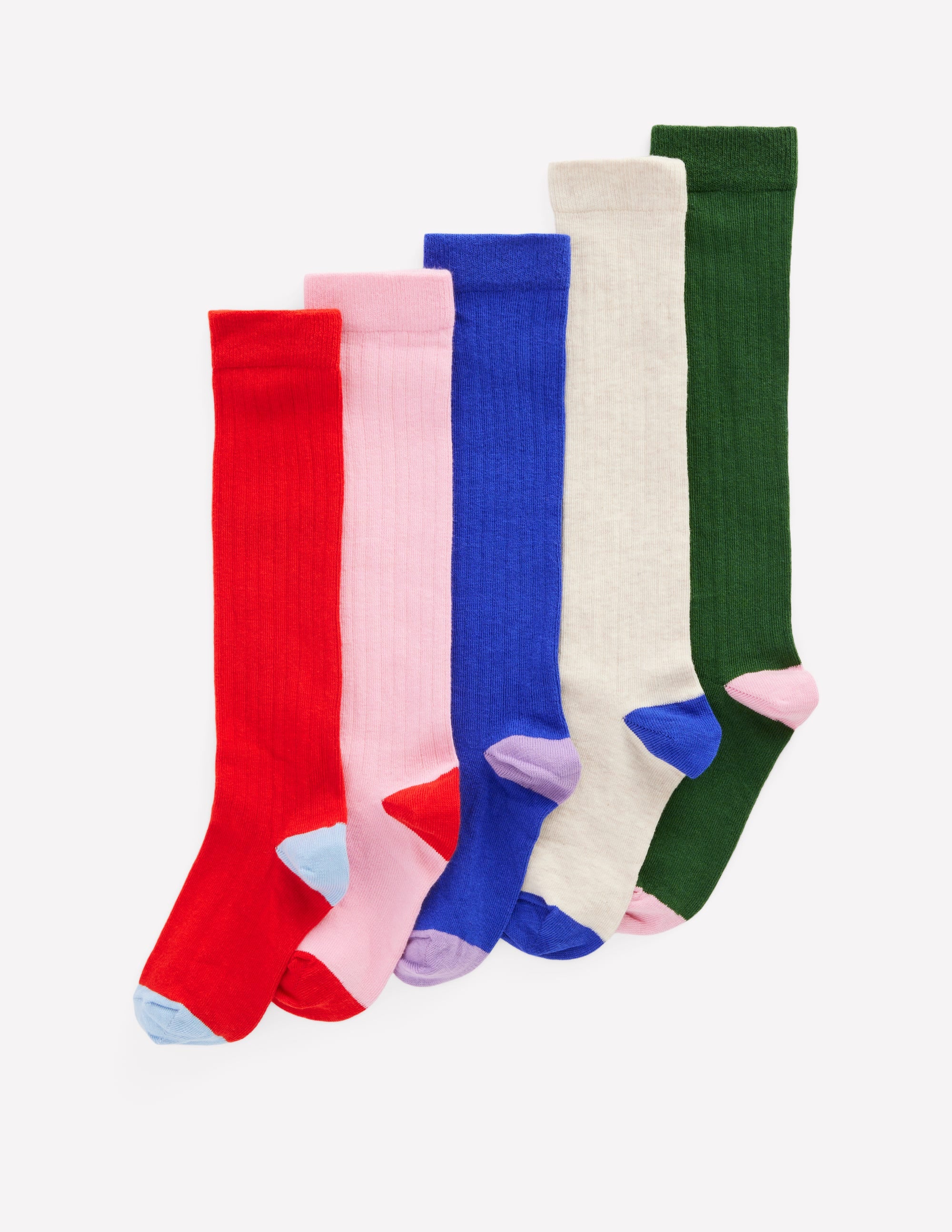 5er-Pack Rippstrick-Kniestrümpfe-Bunt - Image 1