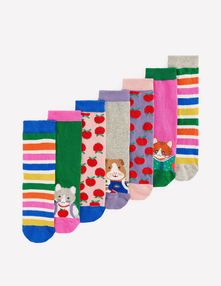 Socken im 7er-Pack-Tierische Schulfreunde