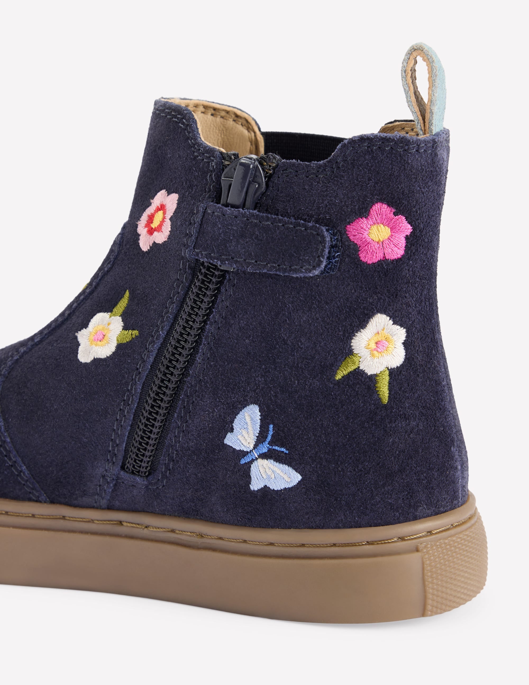 Bestickte Stiefeletten-Marineblau Blumenstickerei - Image 3