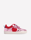 Baskets colorblock-Cœur rose métallisé