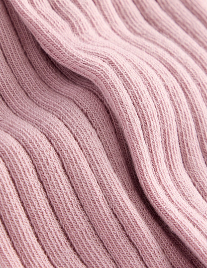 Gerippte Baby-Strumpfhose-Vintage-Rosa-3