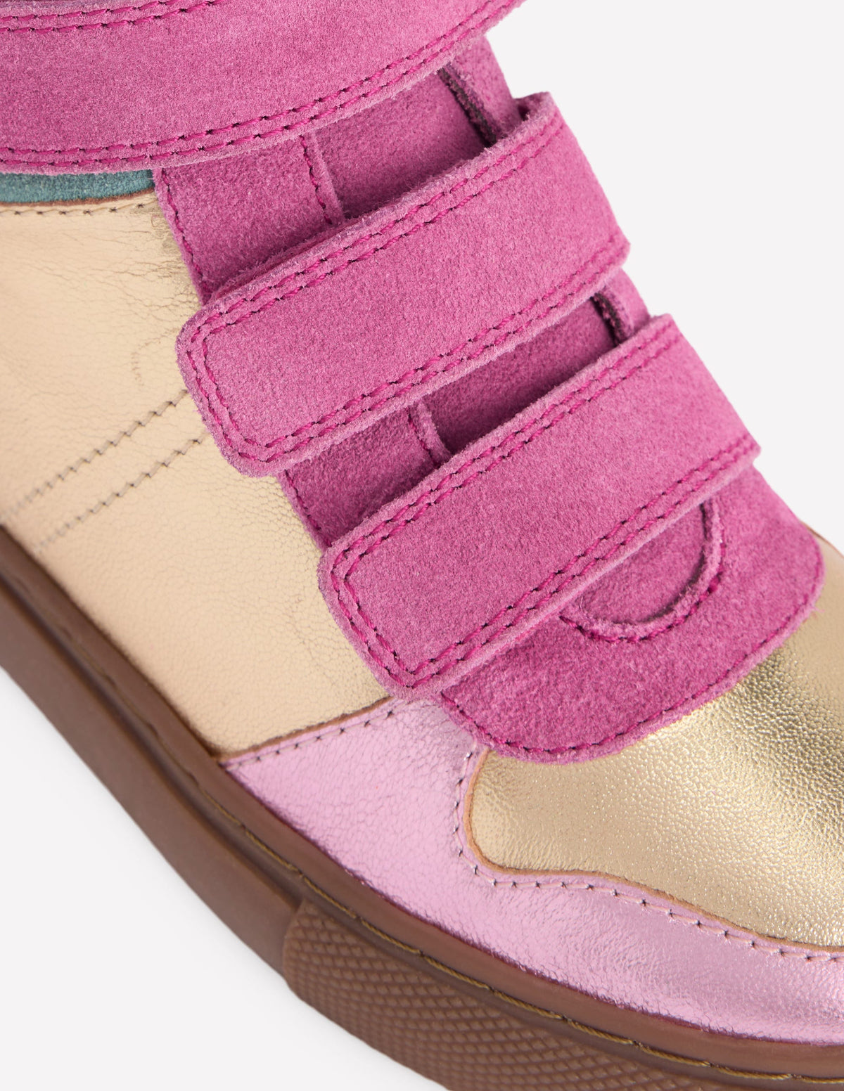 Hohe Sneaker in Metallic-Optik-Gold- und Pink-Metallic - Image 3