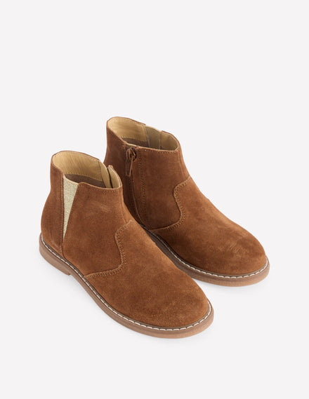 Wildleder-Stiefeletten-Hellbraun