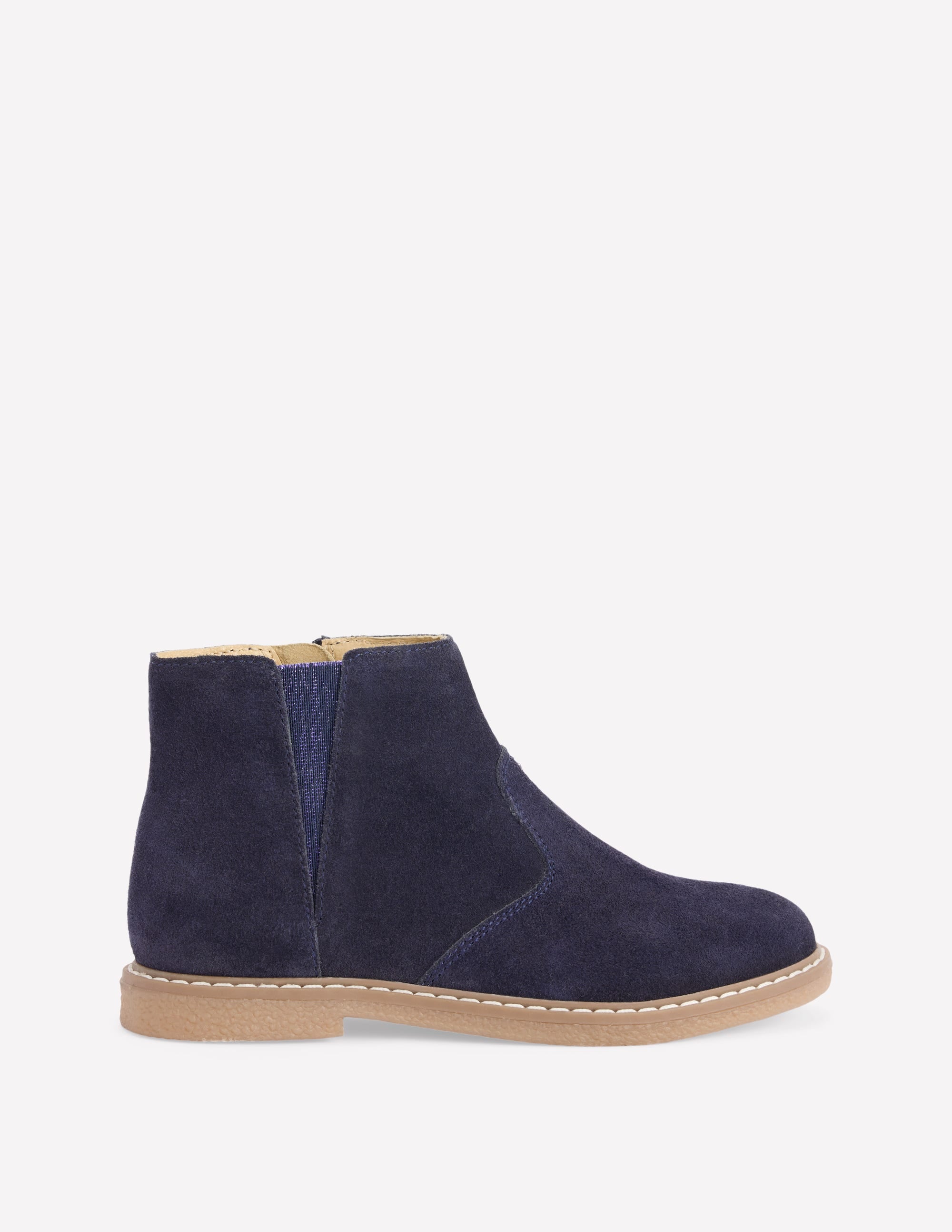 Suede Ankle Boots-College Navy - Image 1