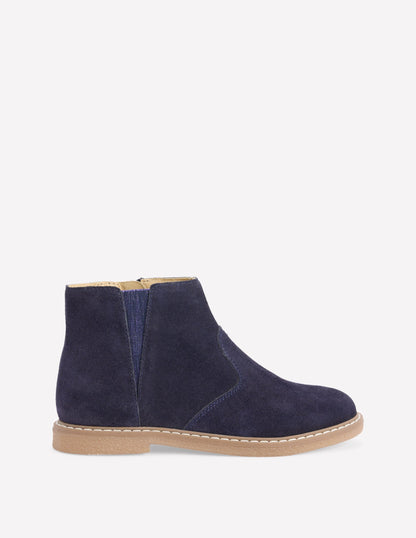 Wildleder-Stiefeletten-Schuluniform-Marineblau-1