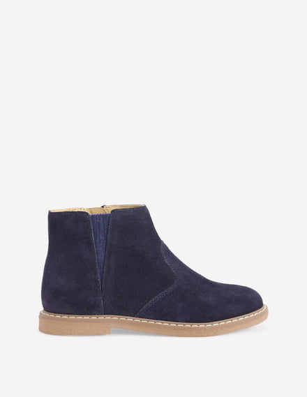 Wildleder-Stiefeletten-Schuluniform-Marineblau