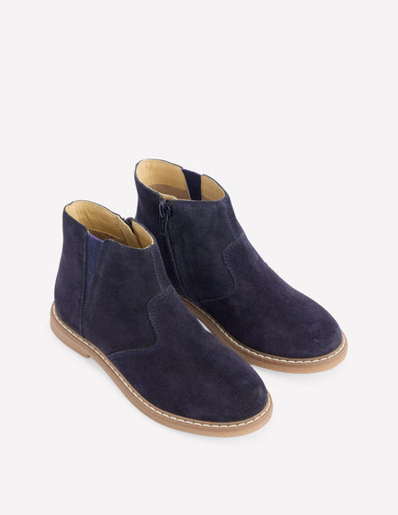 Wildleder-Stiefeletten-Schuluniform-Marineblau