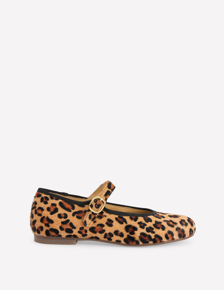 Mary-Jane-Schuhe-Mohair, Leopardenmuster