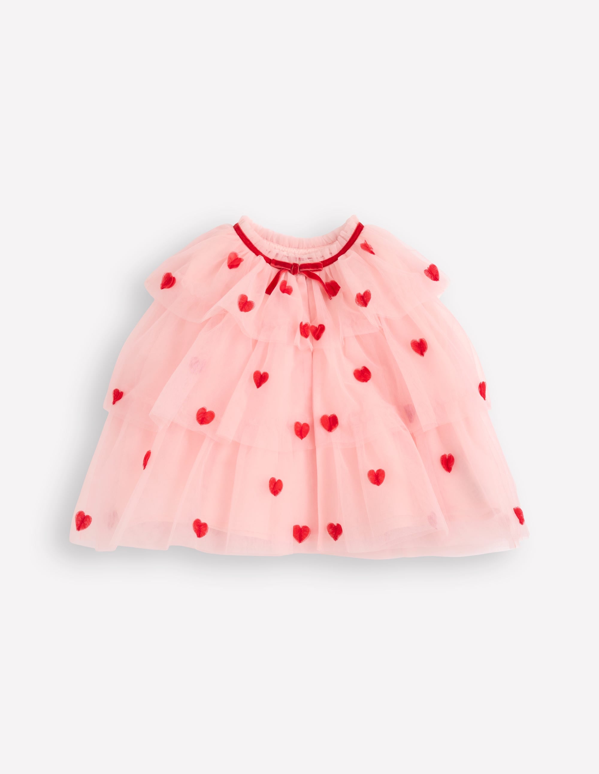 Cape en tulle à cœurs-Cœurs rose craie - Image 2