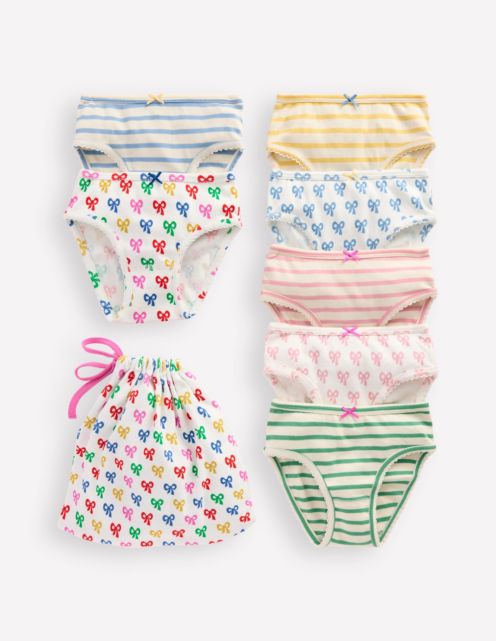 7 culottes-Nœuds multi/rayé - Image 1