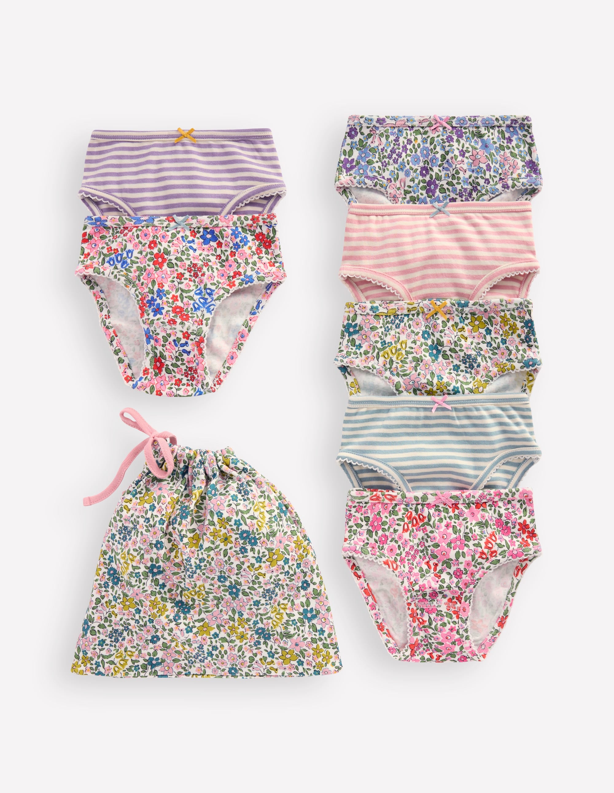 Unterhosen im 7er-Pack-Bunt Floral/Streifen - Image 1