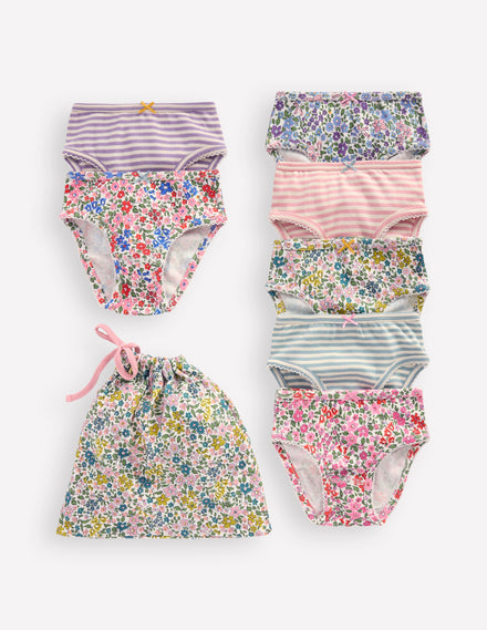 Unterhosen im 7er-Pack-Bunt Floral/Streifen