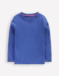 Geripptes Langarmshirt-Blauhäher