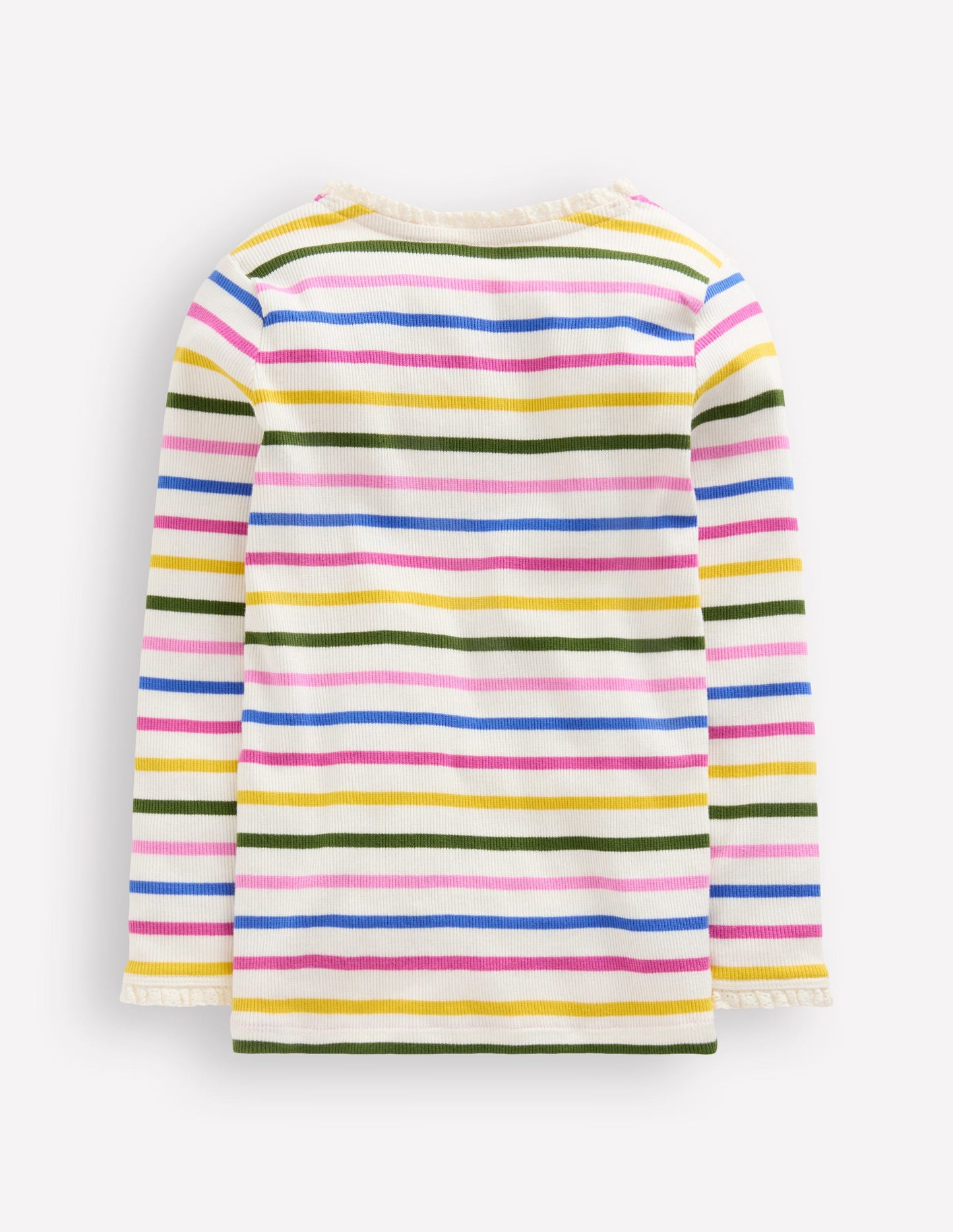 Geripptes Langarmshirt-Regenbogen Streifen