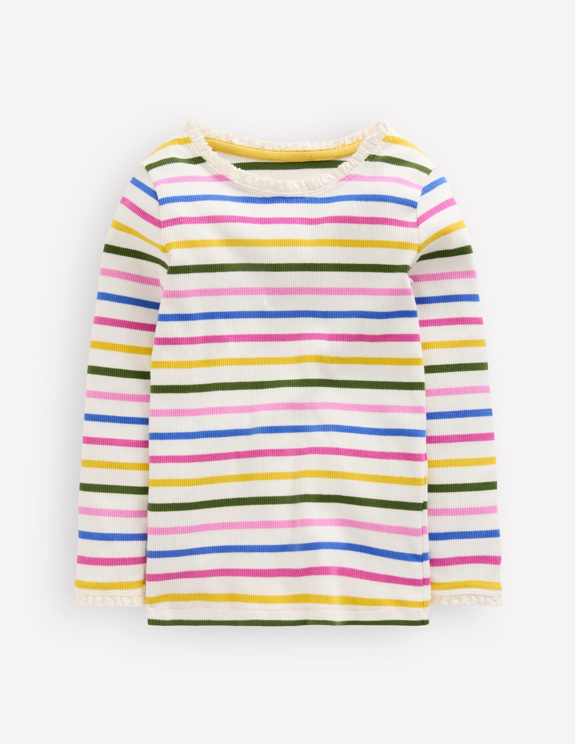 Geripptes Langarmshirt-Regenbogen Streifen - Image 1