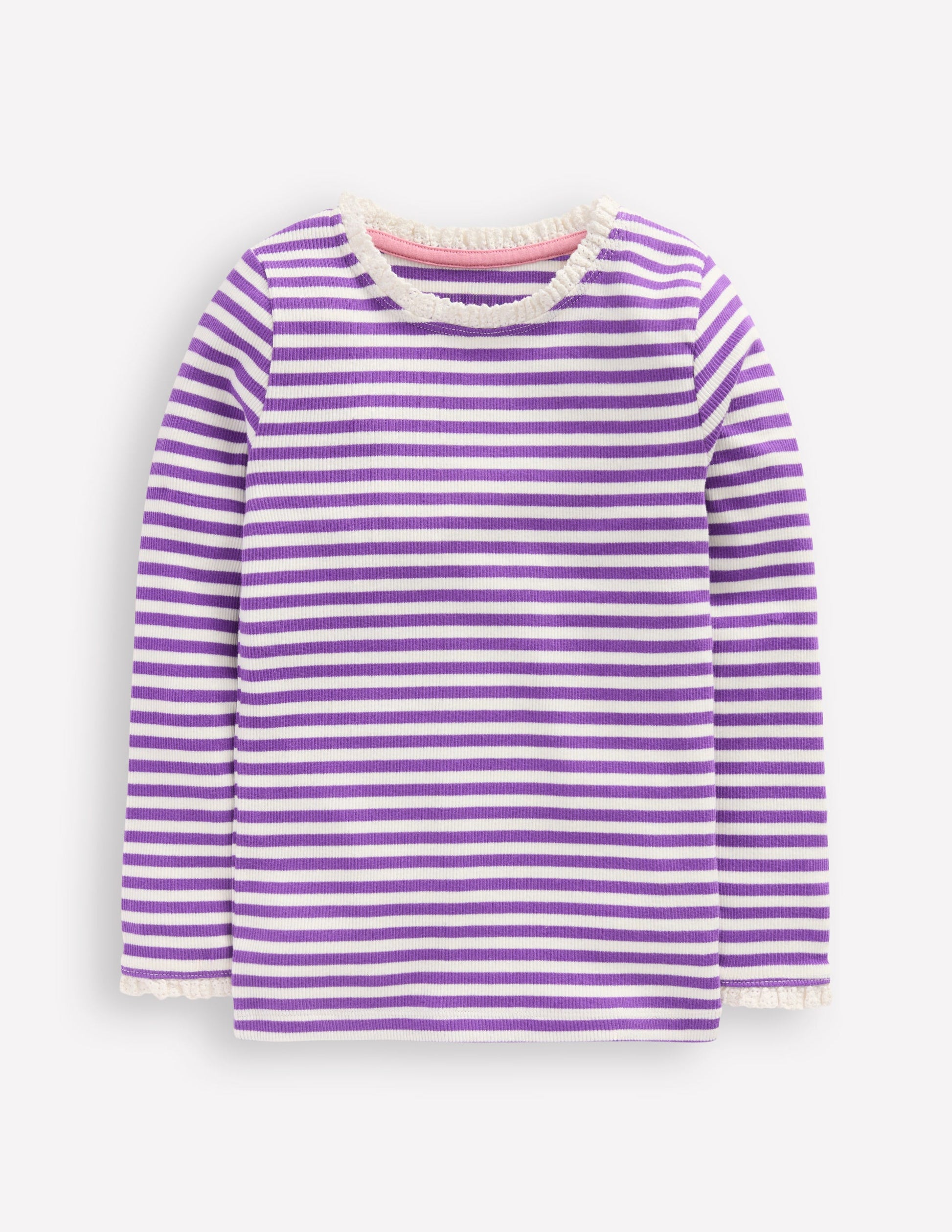 Geripptes Langarmshirt-Lila Topas Streifen-1