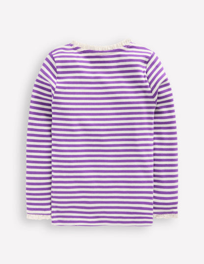 Geripptes Langarmshirt-Lila Topas Streifen-2