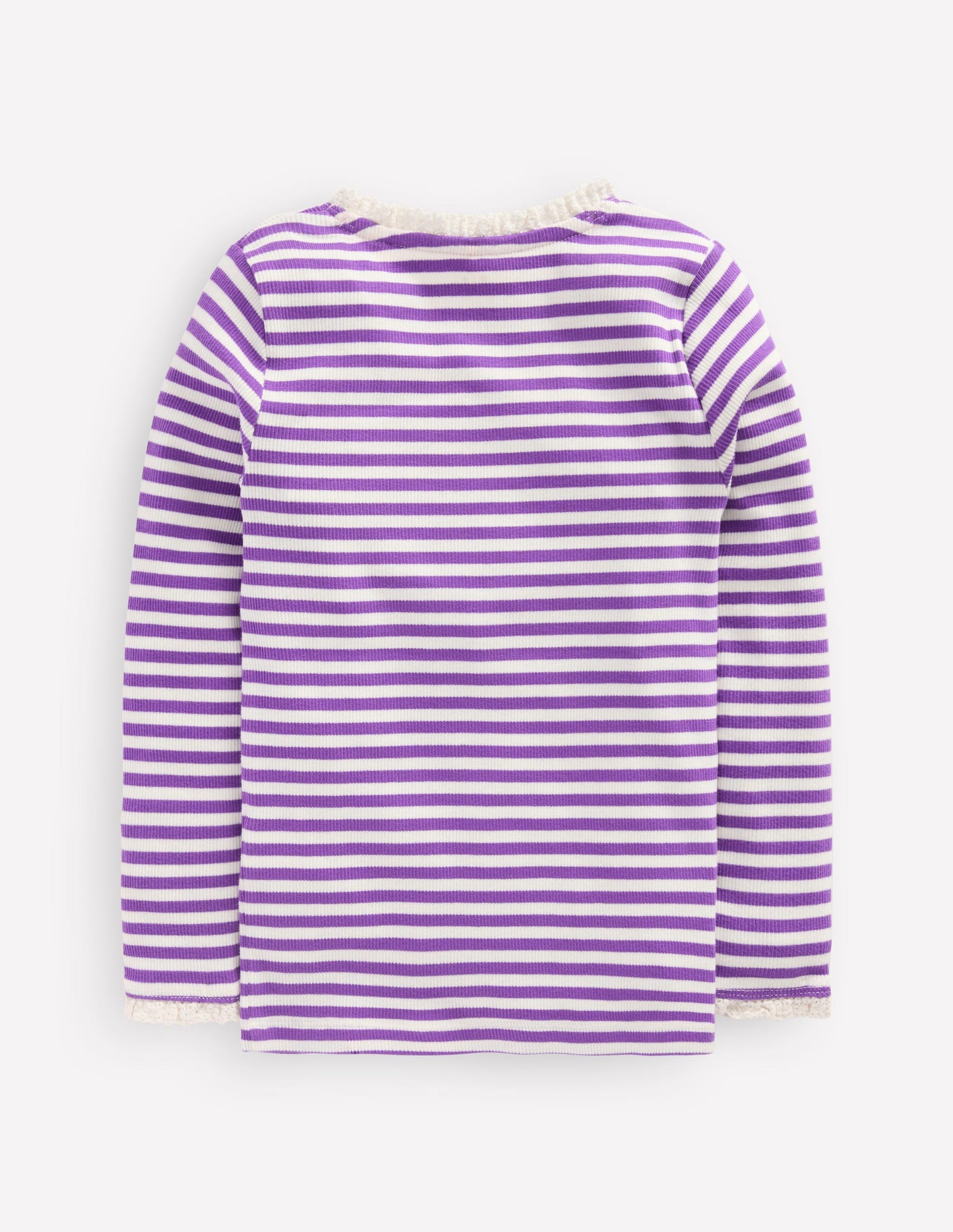 T-shirt côtelé à manches longues-Rayé topaze violette