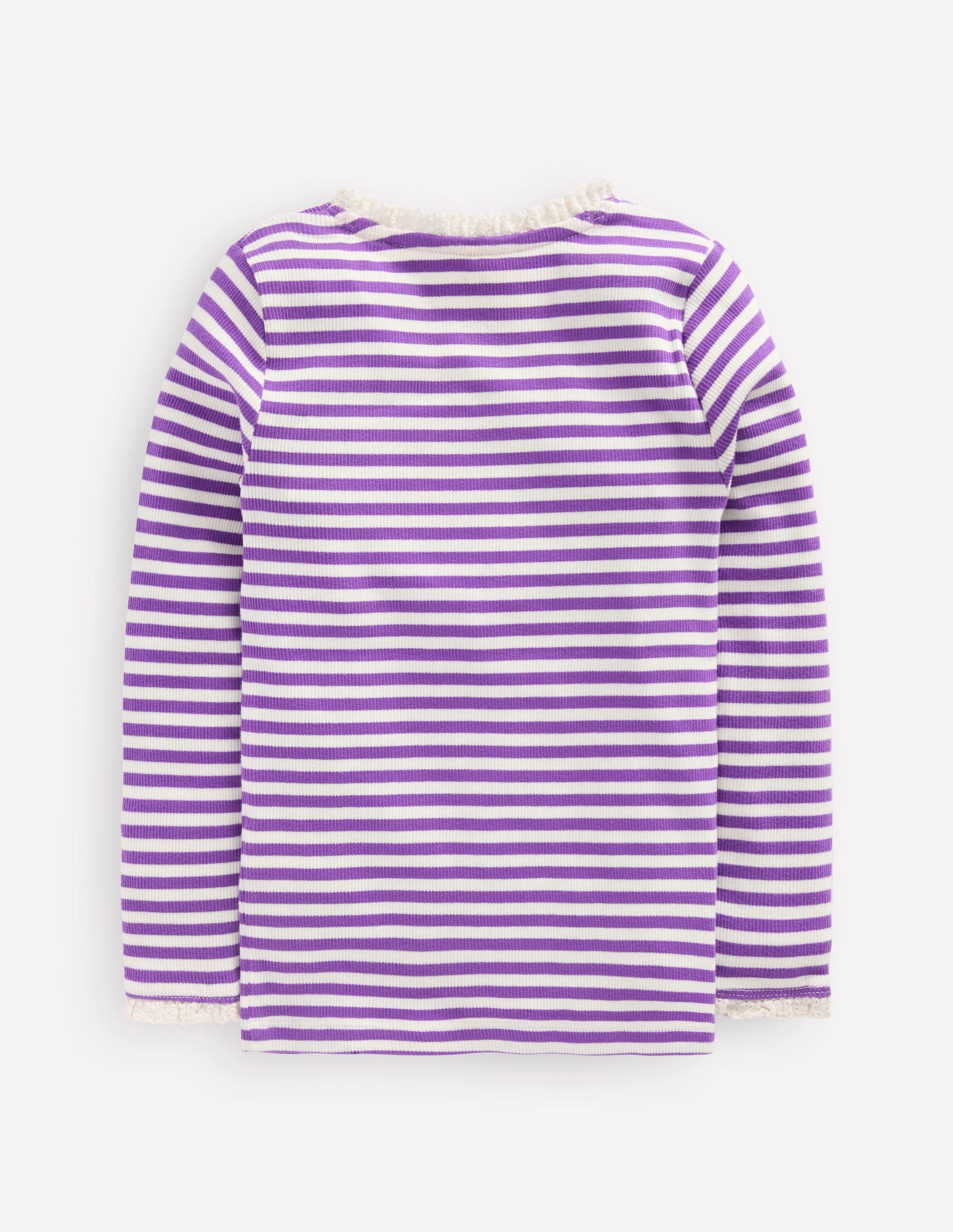 T-shirt côtelé à manches longues-Rayé topaze violette-2