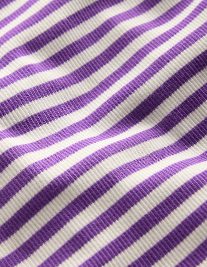 Geripptes Langarmshirt-Lila Topas Streifen-3