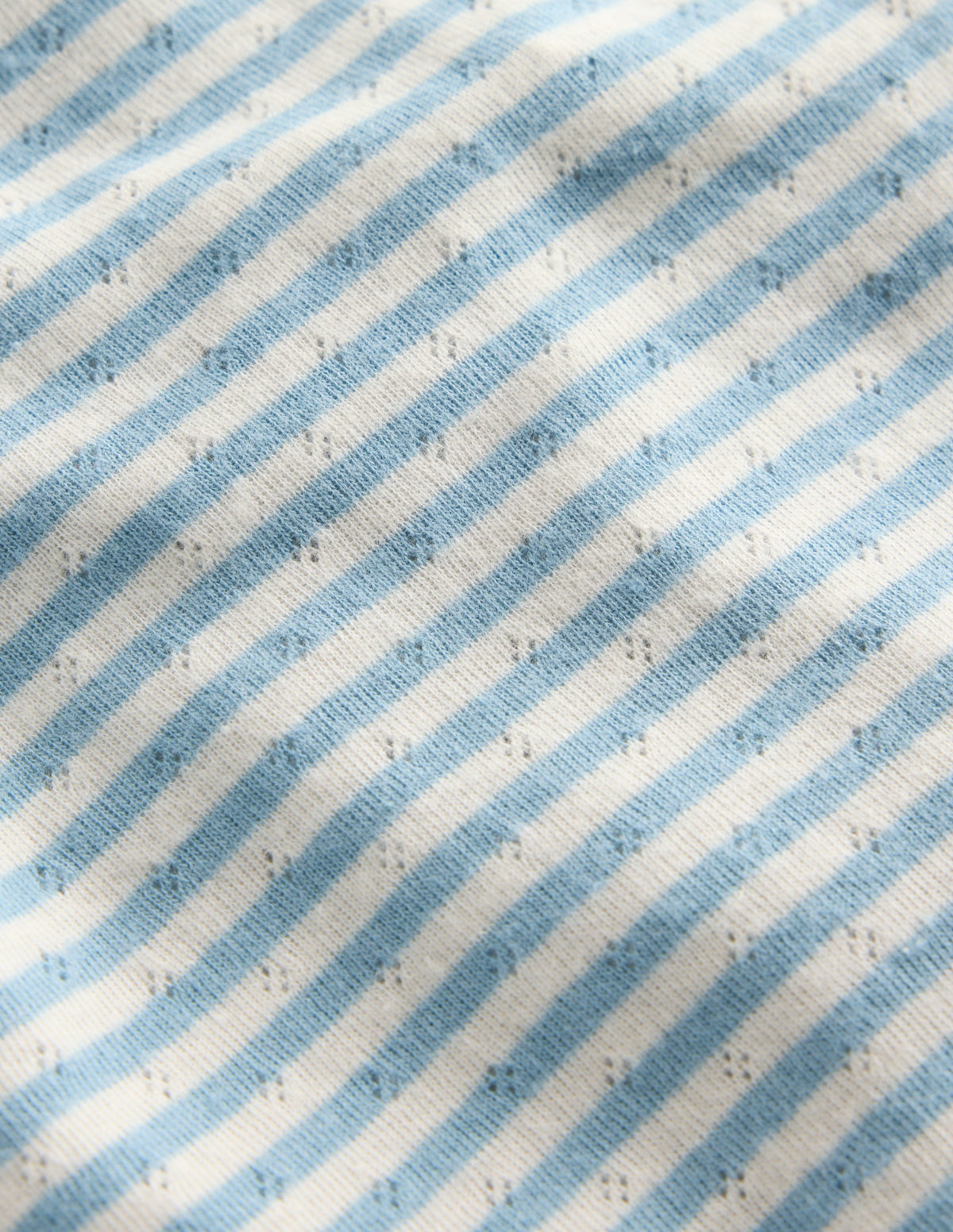 Top manches longues en pointelle-Rayé Bleu Vintage - Image 3