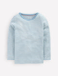 Top manches longues en pointelle-Rayé Bleu Vintage