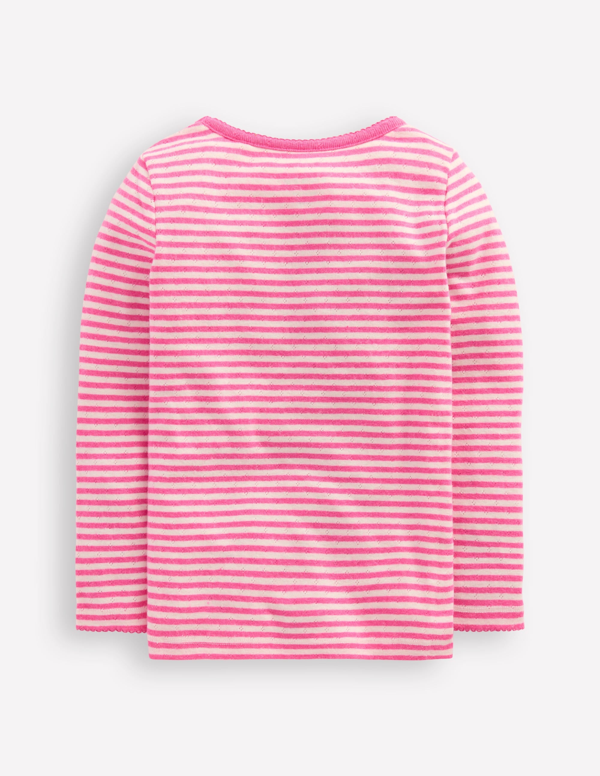 Top manches longues en pointelle-Rayé rose sorbet - Image 2