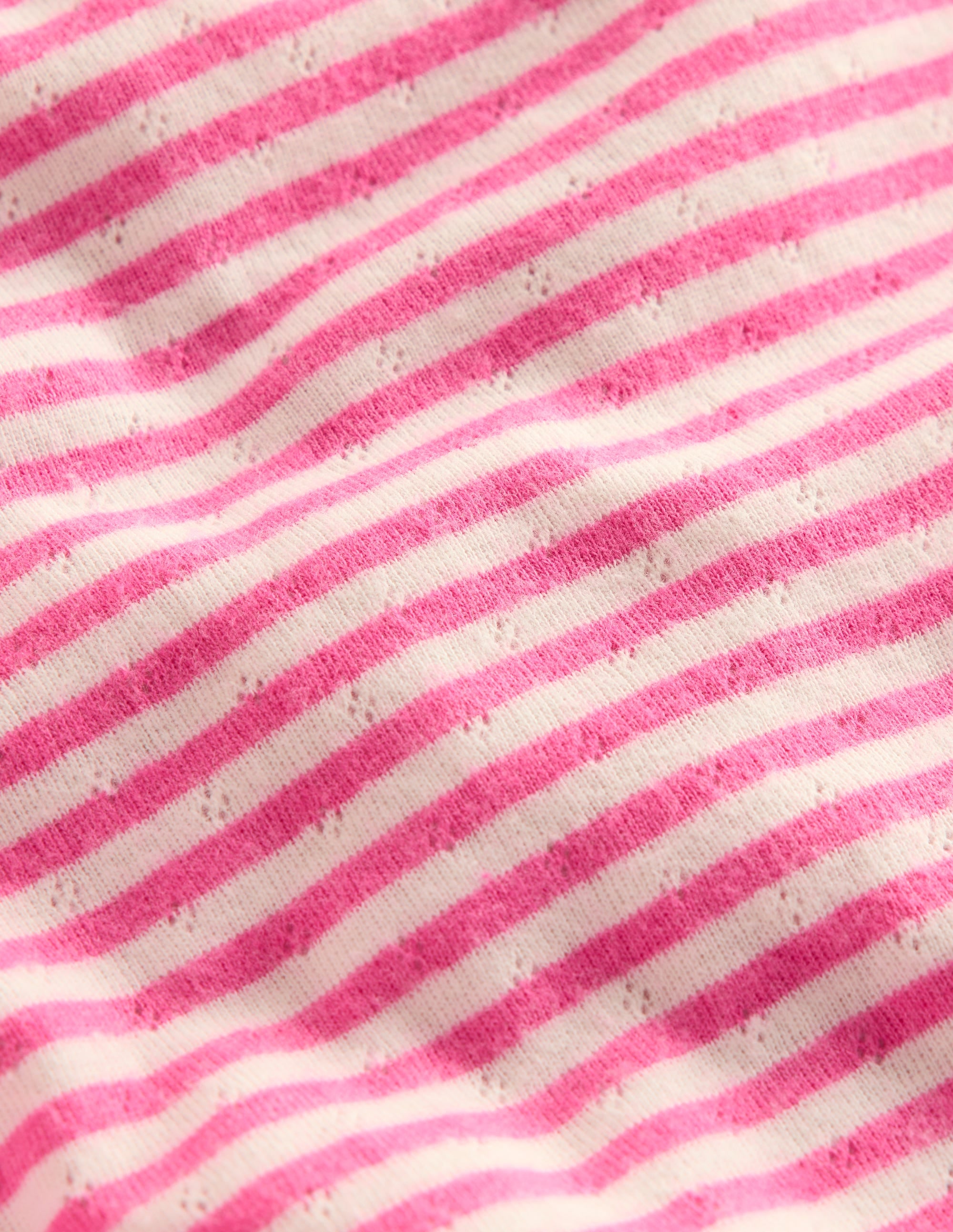Top manches longues en pointelle-Rayé rose sorbet - Image 3