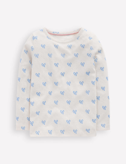 Long Sleeve Pointelle Top-Tiny Bows-4