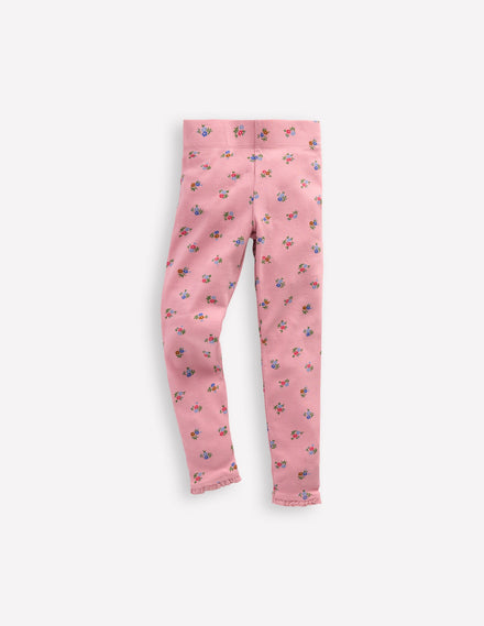 Gerippte Leggings-Kreiderosa Gänseblümchen