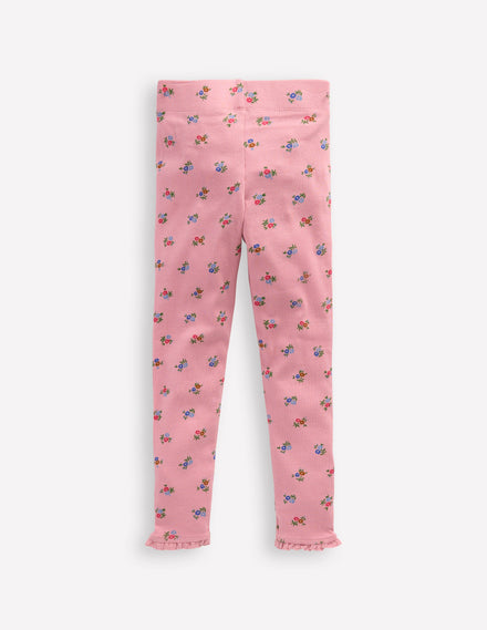 Legging côtelé-Pâquerette rose craie