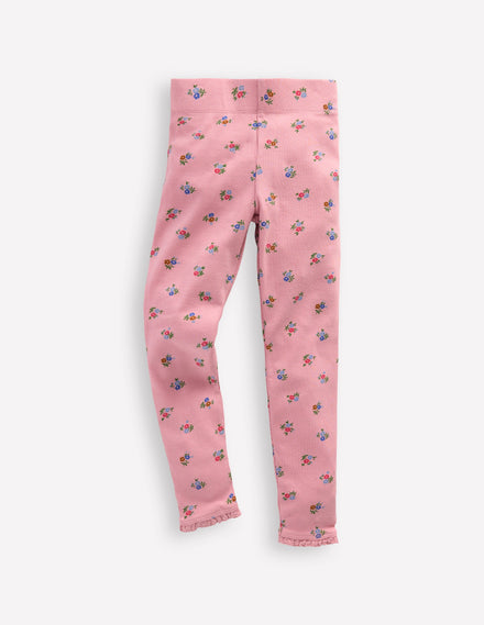 Legging côtelé-Pâquerette rose craie