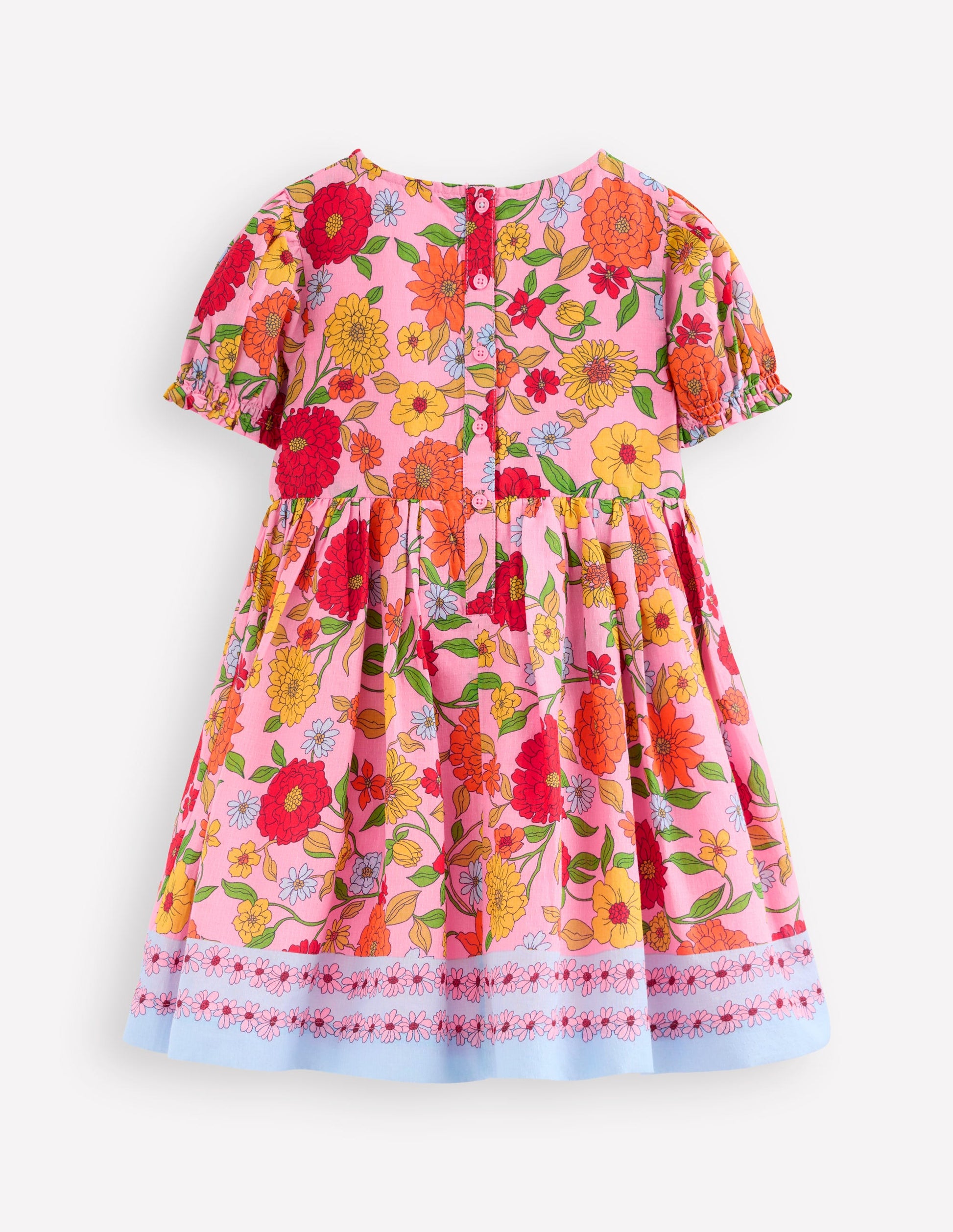 Madeline Gewebtes Kleid-Pink Geblümt-2