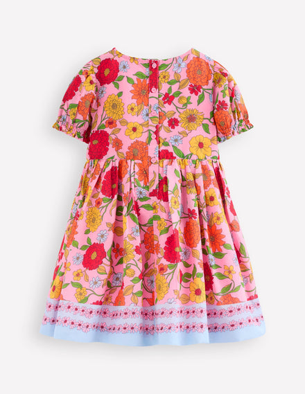 Madeline Gewebtes Kleid-Pink Geblümt