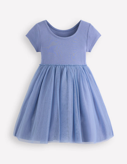 Ami Tüllkleid mit Applikationen-Hellblau Pferde-5