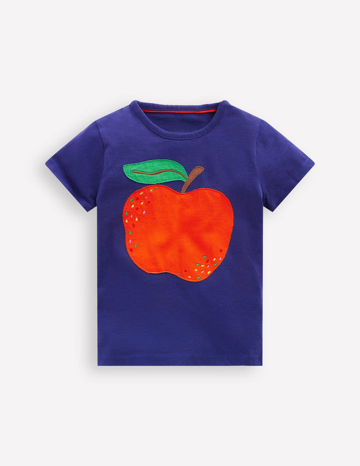 T-Shirt mit Applikation-Steuerbordblau Apfel
