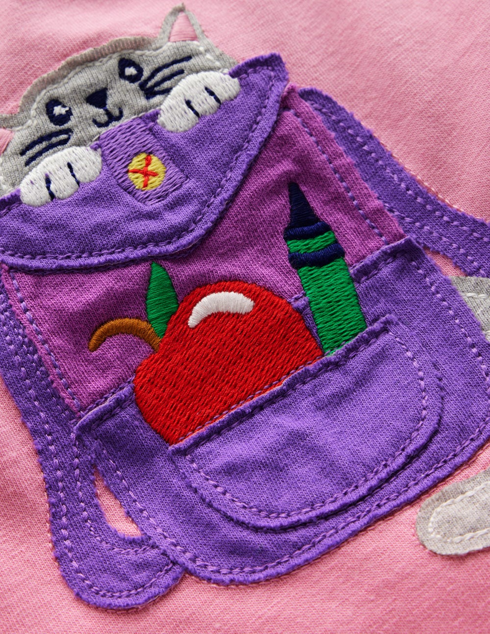 T-Shirt mit Applikation-Formica-Rosa Haustiere Schule - Image 3