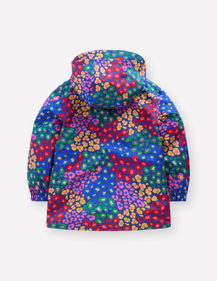 Veste imperméable et repliable-Léopard multi bleu vif