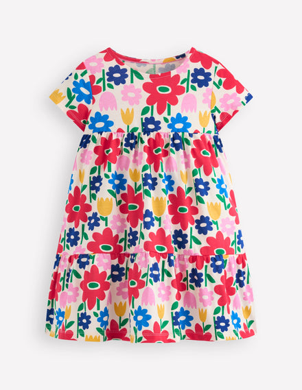 Ariel Jerseykleid zum Herumwirbeln-Bunt Pop-Blume