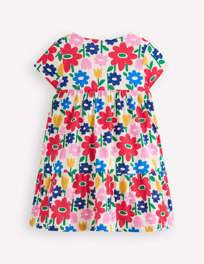 Ariel Jerseykleid zum Herumwirbeln-Bunt Pop-Blume-2
