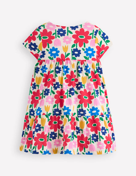 Ariel Jerseykleid zum Herumwirbeln-Bunt Pop-Blume
