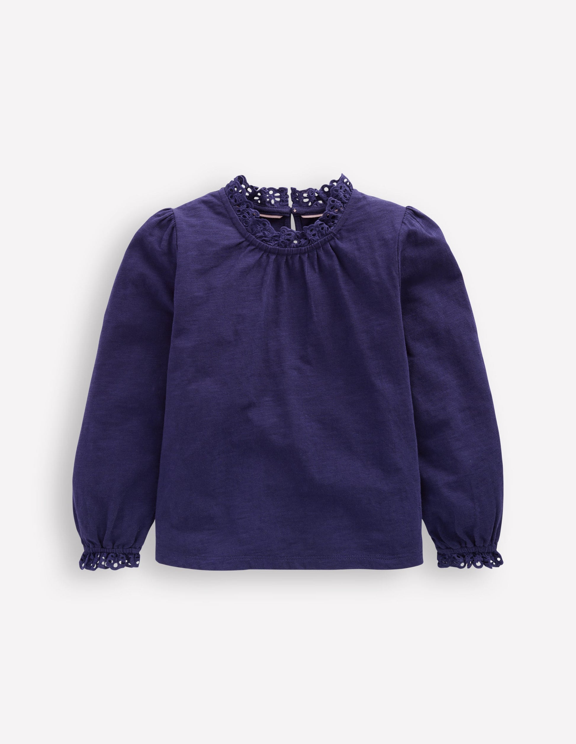 Jerseyoberteil mit Lochstickerei-Steuerbordblau-2