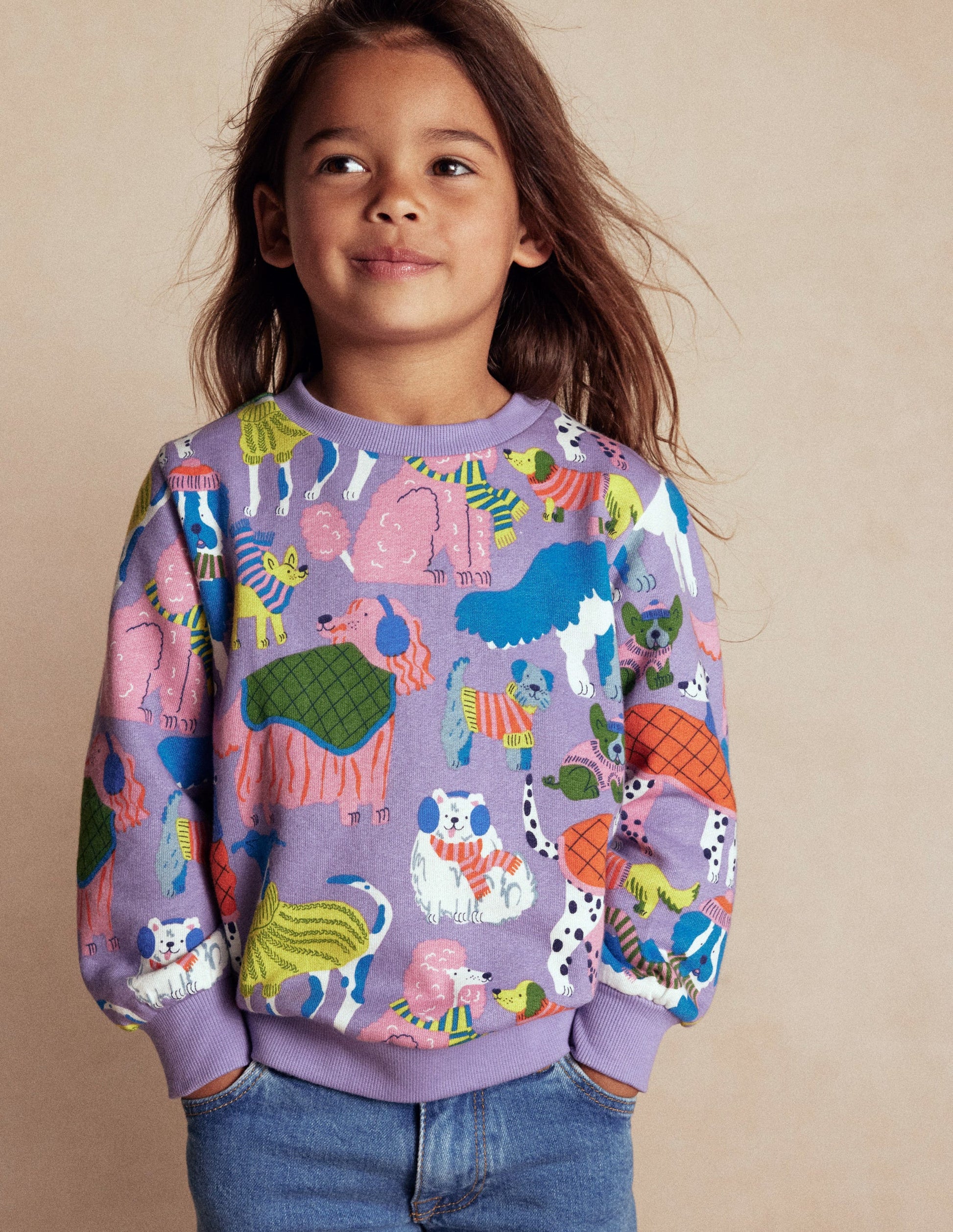 Printed Sweatshirt-Cosy Pups-1