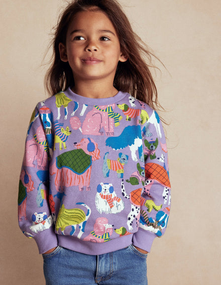 Bedrucktes Sweatshirt-Hunde im Kuscheloutfit